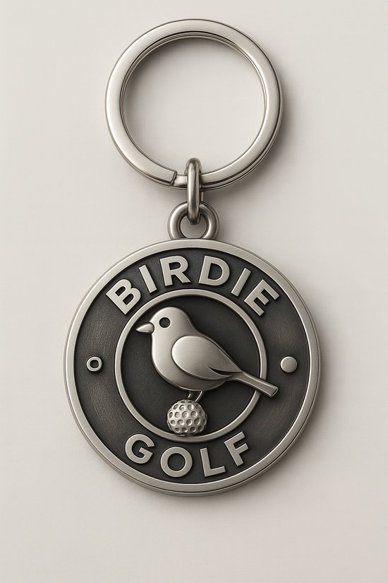 Luxe Birdie Golf Sleutelhanger – Metalen Design – Golfcadeau van Merkloos