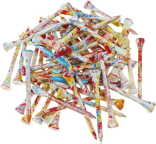 Luxe golftees van 70 mm, 100 stuks per verpakking. van Merkloos
