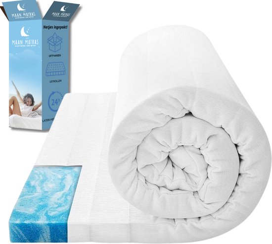 Maan matras® - Topper 90x200 - Hybrid Topmatras - Topdekmatras - 8cm dik - Hybrid zacht schuim - Afritsbaar en wasbaar - CertiPUR® Gecertificeerd - Matrastopper 90x200 cm van Maan matras®