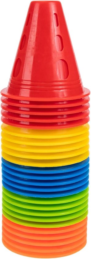 Markeerhoedjes Set - Hindernis Kegels - Sport Training - Windbestendig Duurzaam - 8x7.7x7.7cm - Diverse Kleuren van Merkloos
