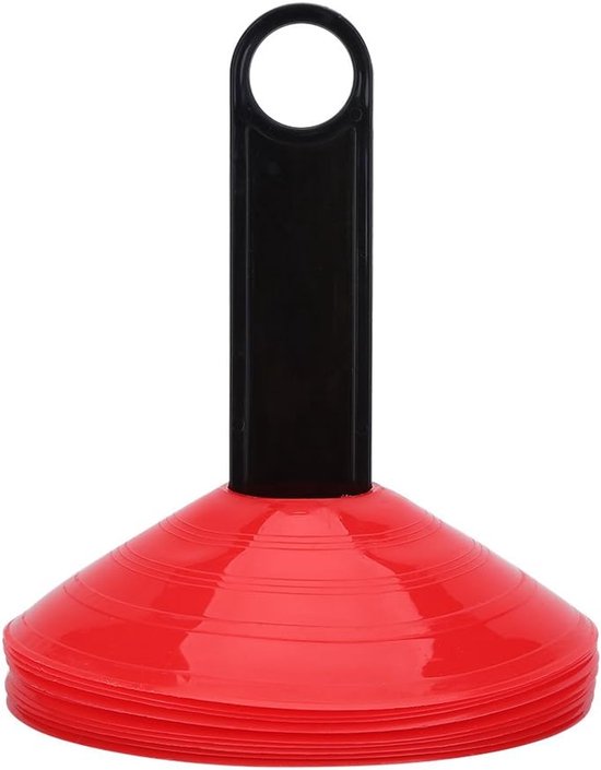 Markeerhoedjes Set - Sport Kegels - Training Snelheid - Duurzaam PE Materiaal - 5cm Hoog - Rood van Merkloos