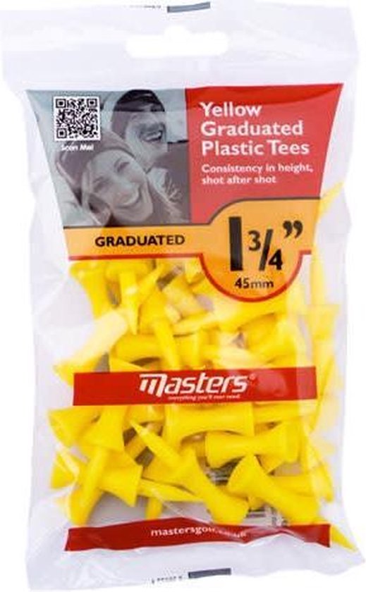 Masters - Graduated Tees 1 3/4" geel 30 stuks van Master