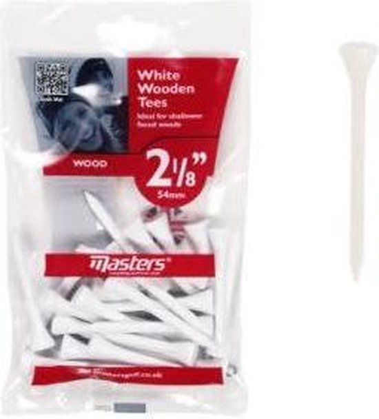 Masters White Wooden Tees 25st 54MM van Master