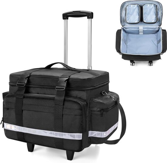 Medische tas met afneembare trolley, Zwart, 36,576.9 cubic centimeters, Modern design