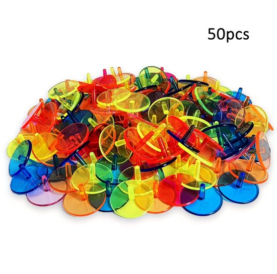 Meerkleurige golf bal markers kunststof platte golf marker set 50 stuks ronde positie markers voor golfbaan golf accessoires 23,9 mm