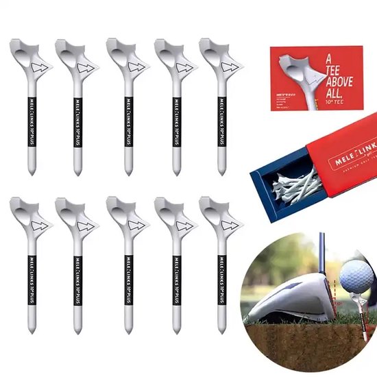 MeleLinks Golf Tees – Revolutionaire, Duurzame Tees voor Maximale Afstand & Precisie | 10 stuks van MeleLinks
