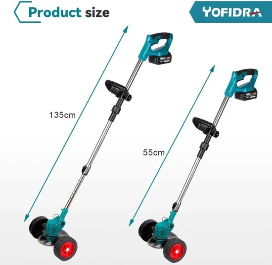 Mercadome® - Elektrische grasmaaier Handheld in lengte verstelbare snijder Draadloze tuingrastrimmer voor Makita 18V batterij van Mercadome®