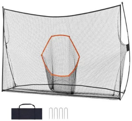 Mercadome® Golfnet - Chipping net - Golf accessoires - Eenvoudig te installeren - incl. opbergtas en grondpinnen - 330 x 220 cm van Mercadome®