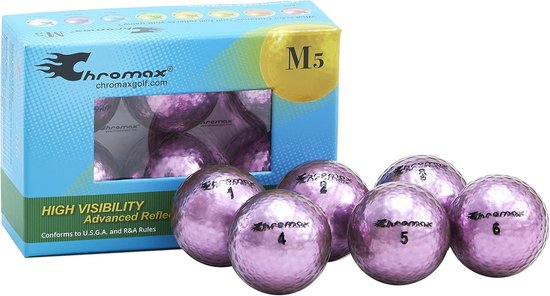 Metallic Gekleurde Golfballen voor Lange Afstand en Zichtbaarheid (Set van 6) van Merkloos
