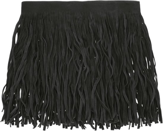 METERXITY PU Lederen Franje Trim, 1 Yard 15,5 cm Zwart Dubbelzijdig Suede Kwastje Naaien Trim voor DIY Ambacht/Naaien Jurk Kostuum/Tassen Schoen Decoratie, Franje Kwastje