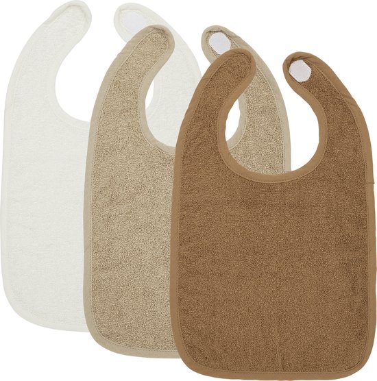 Meyco Baby Uni slab - 3-pack - badstof - offwhite/sand/toffee van Meyco