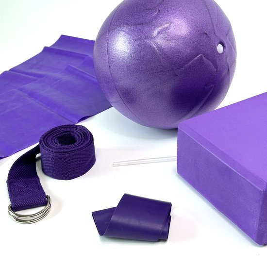MGM Trading - Yoga beginners kit - Yoga blok - Strap - Yoga bal - Loop band - Stretch band - set van MGM
