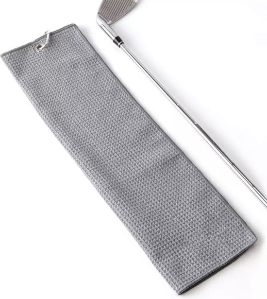 Microfiber Golf Handdoek - Snel drogend - Grote haak - Grijs - 30 cm x 50 cm - Golfhanddoek - ATHLIX van ATHLIX