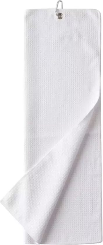 Microfiber Golf Handdoek - Snel drogend - Grote haak - Wit - 30 cm x 50 cm - Golfhanddoek - ATHLIX van ATHLIX