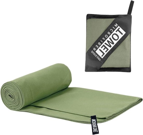 Microvezel Handdoek - Reishanddoek Sportbadlaken - Snel Drogen - Ultra Absorberend - 40x80 cm - Groen
