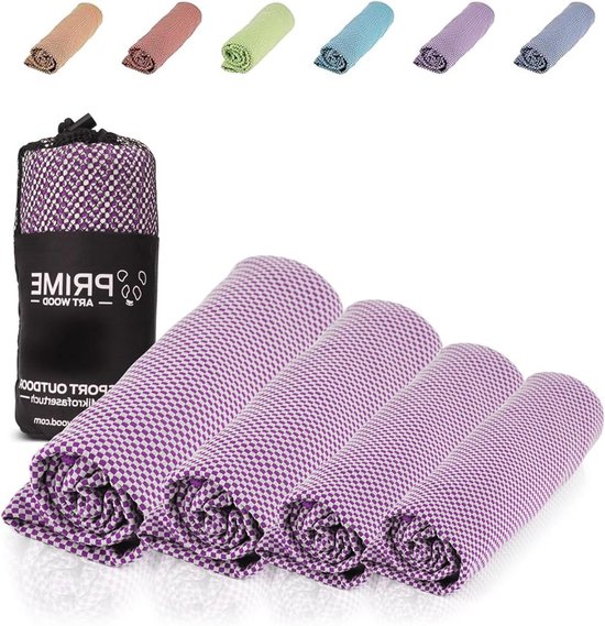 Microvezel Handdoek - Reishanddoek Sportdoek - Snel Drogen - Extra Antibacterieel - Small - Paars
