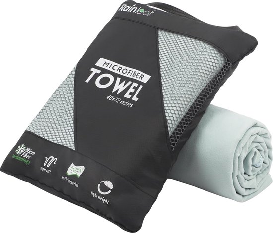 Microvezel Handdoek - Reishanddoek Sportschoolhanddoek - Snel Drogen - Super Absorberend - 80x40 cm - Lichtgroen