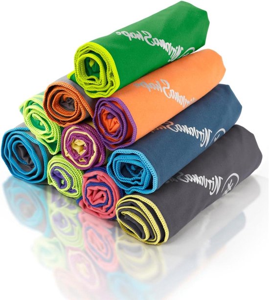Microvezel Handdoek - Reishanddoek Strandlaken - Snel Drogen Reizen - Extra Absorberend Lichtgewicht - 180 x 90 cm - Groen Geel