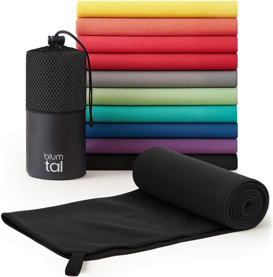 Microvezel Handdoek - Sneldrogende Doek - Reizen en Sport - Compact en Lichtgewicht - 120x60cm - Zwart