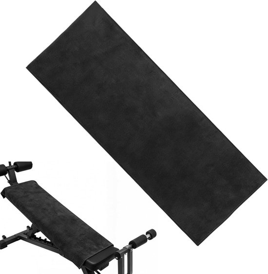 Microvezel Sporthanddoek - Zweetdoek Fitness - Sport Hygiëne - Met Ritsvak - 50 x 120 cm - Zwart
