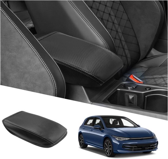 Middenconsole armsteun hoes voor VW Golf 8 Mk8 2020-2025 middenarmsteun hoes hoogwaardige koolstofvezel universeel voor VW Golf 8 Golf 8.5 GTI GTE GTD Alltrack R Variant accessoires