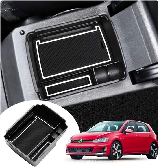 Middenconsole Organizer voor VW Golf 7 & 7.5 (2013-2018) - Armsteun Opbergdoos met Antislipmat