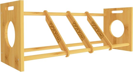 MinBoo Disc Golf Rack Stapelbaar - Bamboe Disc Golf Plank voor Sport Disc Opslag - Disc Golf Organizer met 40+ Disc Capaciteit - Essentiële Disc Golf Accessoires - Schijven niet inbegrepen