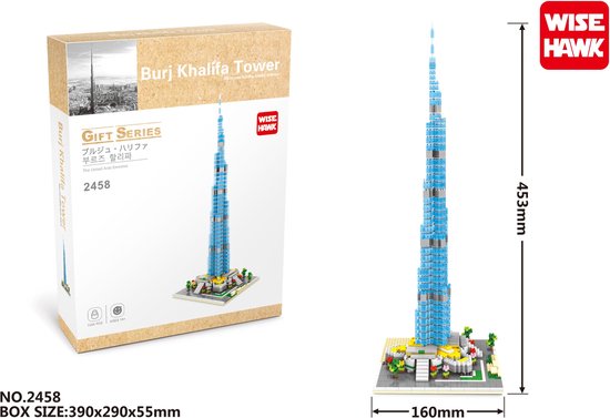 Mini Blocks - Wise Hawk - Burj Khalifa Tower - 1244 pcs van MINI