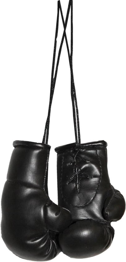 Mini bokshandschoenen - Accessoire - Decoratie - Kunstleer - 10 x 6 cm - Zwart