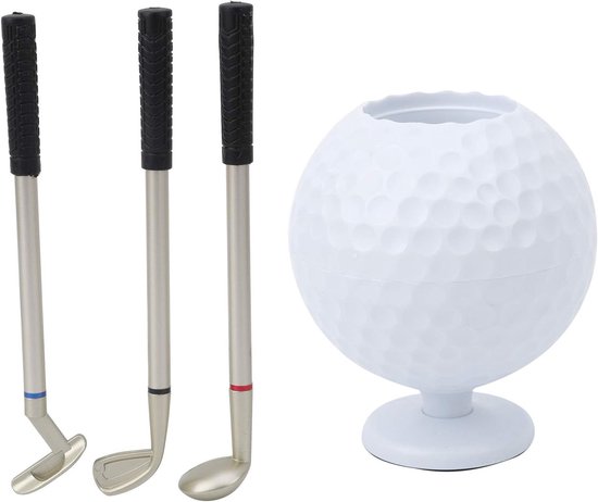 Mini-desktop golfbalpennenhouder met golfstiften, unieke souvenirset voor kantoordecoratie en cadeau-ideeën