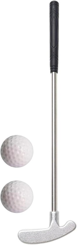Mini Golf Putter - Tweerichtingstrainer - Golfspel Verbeteren - Robuuste Zinklegering Kop - 15.8 cm Schacht - Zilver