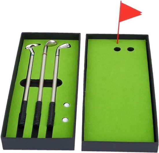 - Mini Golfballen Speelgoed - Golfbalpen Vlag Set - Draagbaar - Bureau - Cadeau - Geschikt voor Elk Bureau - Witte en Zwarte Golfballen - 3 Stuks. van Merkloos