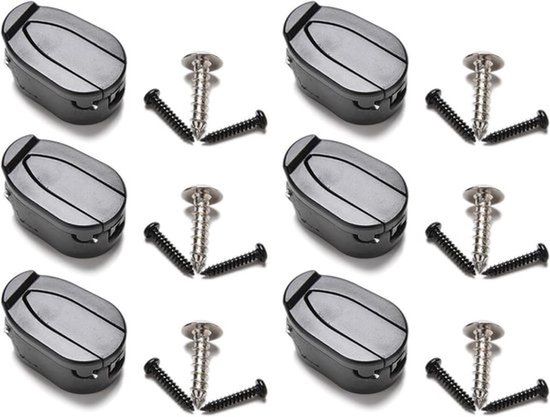 Mini putter pickers set voor golfballen met zuignap en schroeven - Zwart - 6 stuks