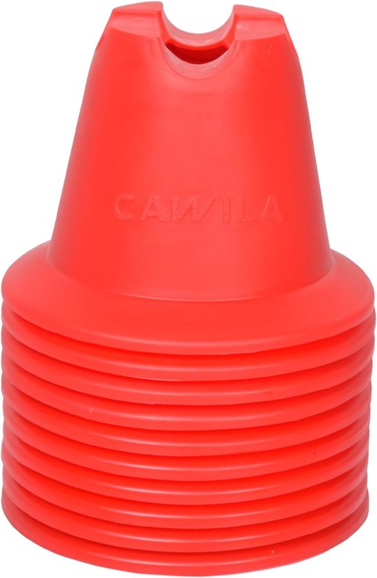 Mini Pylonen Set - Trainingskegels Horden - Sporttraining Parcours - Met Stang Uitsparingen - 10 cm Hoog - Rood