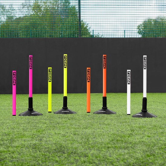 Mini Slalom Polen - Trainingspalen Voetbal - Voetbaltraining Verbeteren - Onbreekbaar PVC Materiaal - 25mm Diameter - Roze