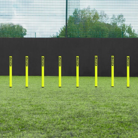 Mini Slalom Polen - Trainingsstokken Voetbal - Sport Training - Onbreekbaar PVC - 25mm Diameter - Geel van MINI