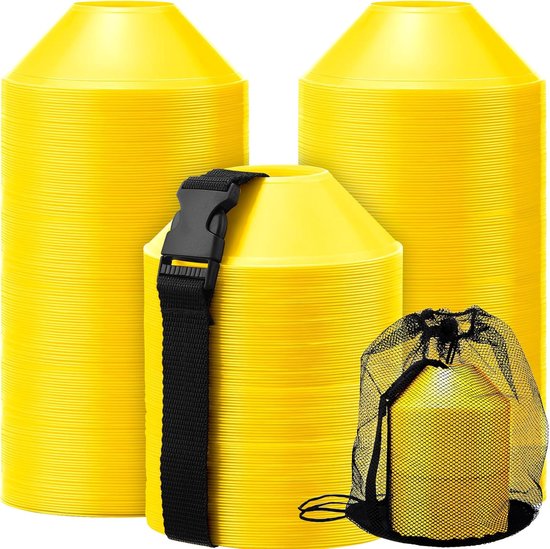 Mini Voetbal Kegels - Sport Kegels - Sport Training - Set van 100 stuks - 5 Inch - Geel