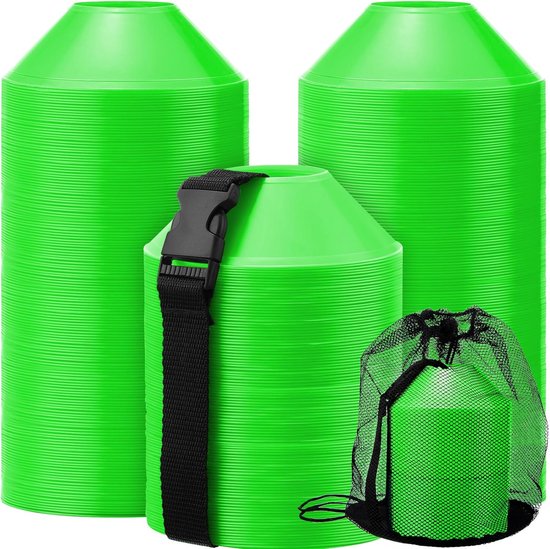 Mini Voetbal Kegels - Sport Schijven - Agility Training - Duurzaam PE Materiaal - 100 Stuks - Groen