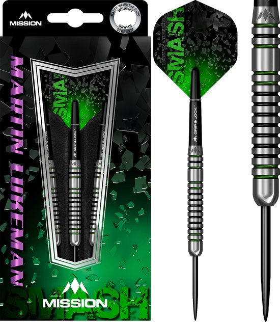 Mission Martin Lukeman Black & Green 90% - Dartpijlen - 23 Gram van Mission
