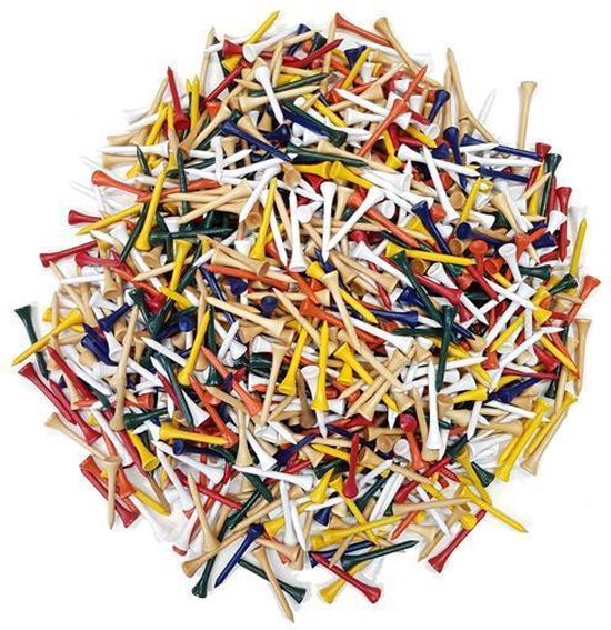 Mixed Tees 54 mm 1000 stuks van Merkloos