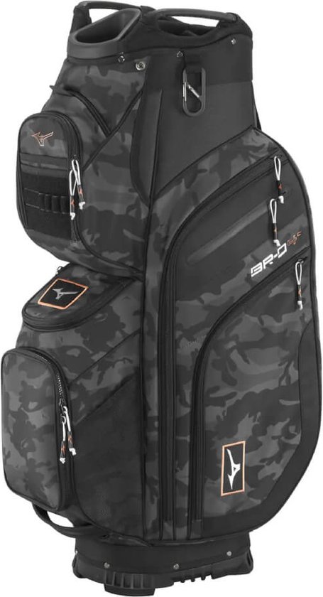 Mizuno BRD4 - Waterwerende Golftas - Cartbag - Zwart Camouflage