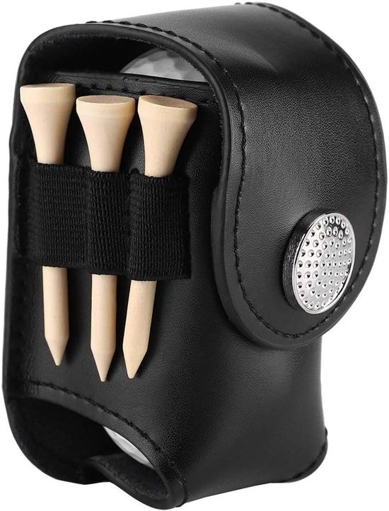 MK Stoer -Golfbaltas - Golfbalhouder Clip - Golfballen Tees Tassen - Golftheezak - Utility Pouch voor Golfuitrusting Set met Ballen Tees (Kleur: Zwart)