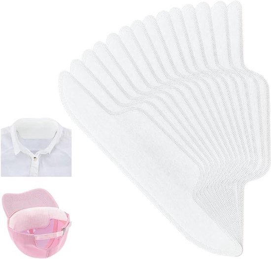 MK Stoer - Hoed zweetvoering - Schilden - 100 stuks - Zweetpads - Geschikt voor mannen en vrouwen - Golf honkbalshirts - Zwart 293 x 68 mm/11,5 x 2,7 inch kraagbeschermers