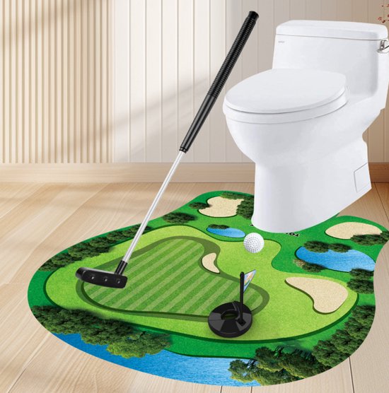 Mmgoqqt 1 Stuk - Toilet Golf Set - Mini Golf Baan Luxe - PVC - Pret Cadeau van Mmgoqqt
