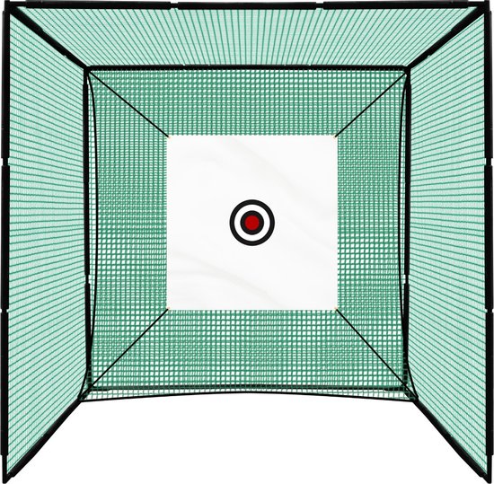Monster Shop Golf Oefenkooi met Netting en Nylon Inner Net - Met Kunstgras Mat en Bullseye Target - Voor Buiten van Monster Shop
