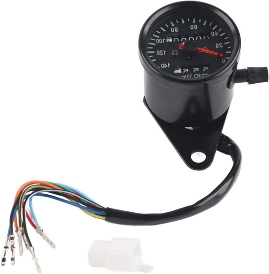Motorfiets Snelheidsmeter en Kilometerstandmeter met LED Achtergrondverlichting - 12V Dual Odometer Kit voor Cafe Racer en Custom Motoren