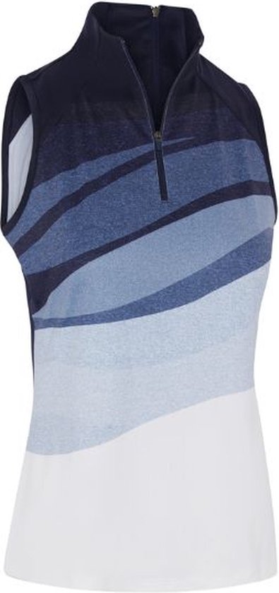 Mouwloze Dames Callaway Golf Polo Gradient Wave Print Peacoat van Callaway