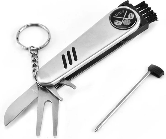 Multifunctionele Golf Tool - Accessoires - Pitchfork - Marker - Pen - Borstel - Handig - ATHLIX van ATHLIX