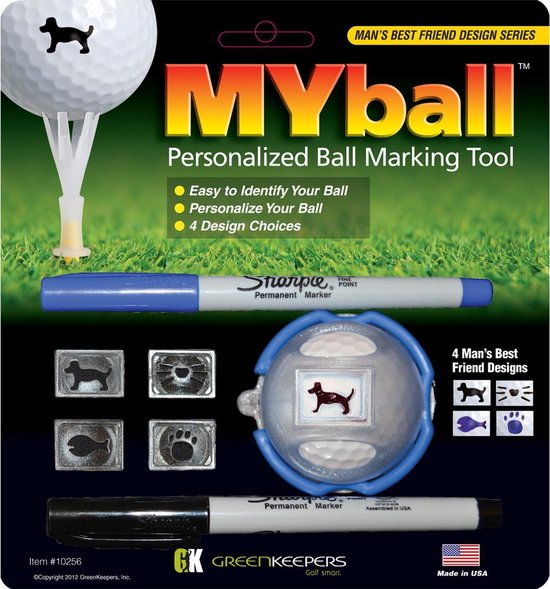 MYball Marking Tool Mans Best Friend - Golfbal marker van MYBall