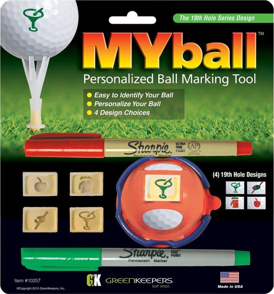 MYBall Marking Tool - Versie 19th Hole - Golfbal marker van MYBall
